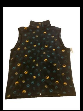 Amazon Essentials Star Wars Mens Rebel Fleece Vest Logo Print W/Pockets Size L